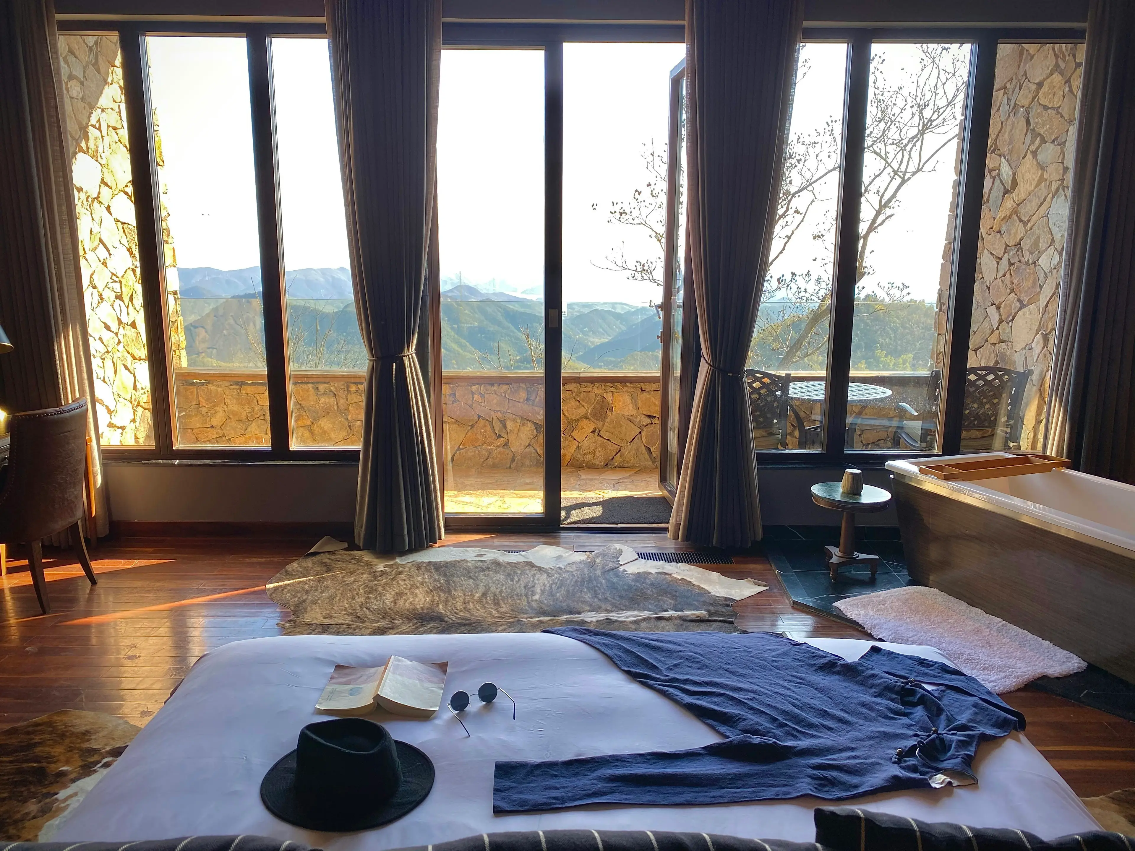 Luxury hotel spa with treatment rooms and relaxation area